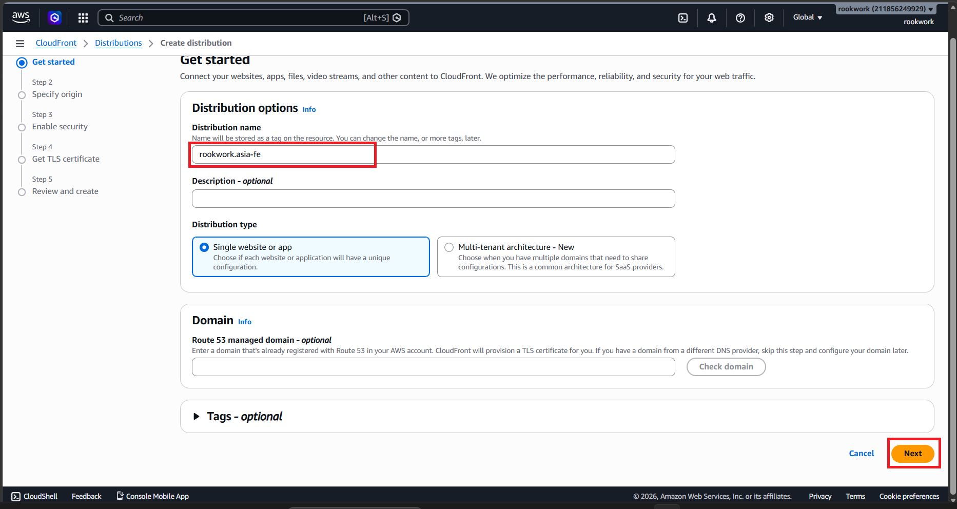 Select S3 Bucket as Origin